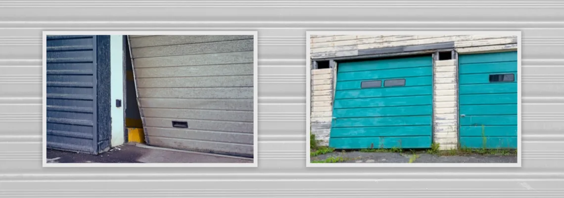 Crooked Aluminum Garage Door Repair in Granite City, Illinois